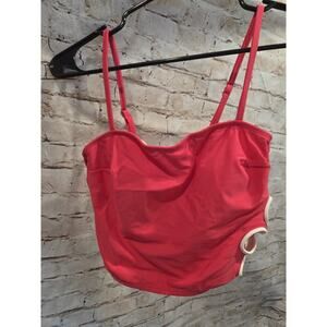 Live Life On The Beach Pink Swim Top Flower On Side